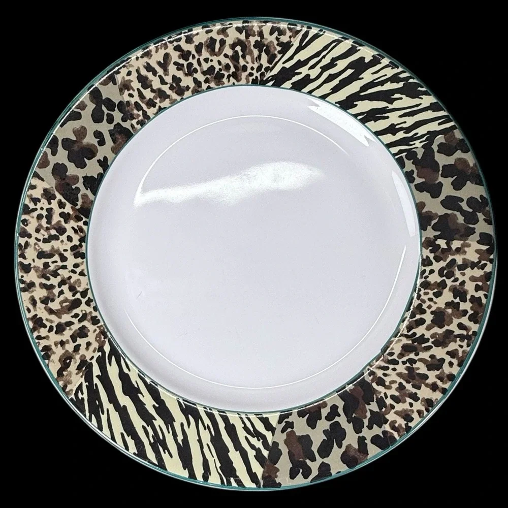 Vitromaster Jungle Animal Print Dinner Plate 1993 Set‎ Of 2